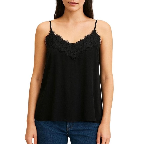 Abercrombie & Fitch Tops - Abercrombie & Fitch Black Lace Trim Cami Top
